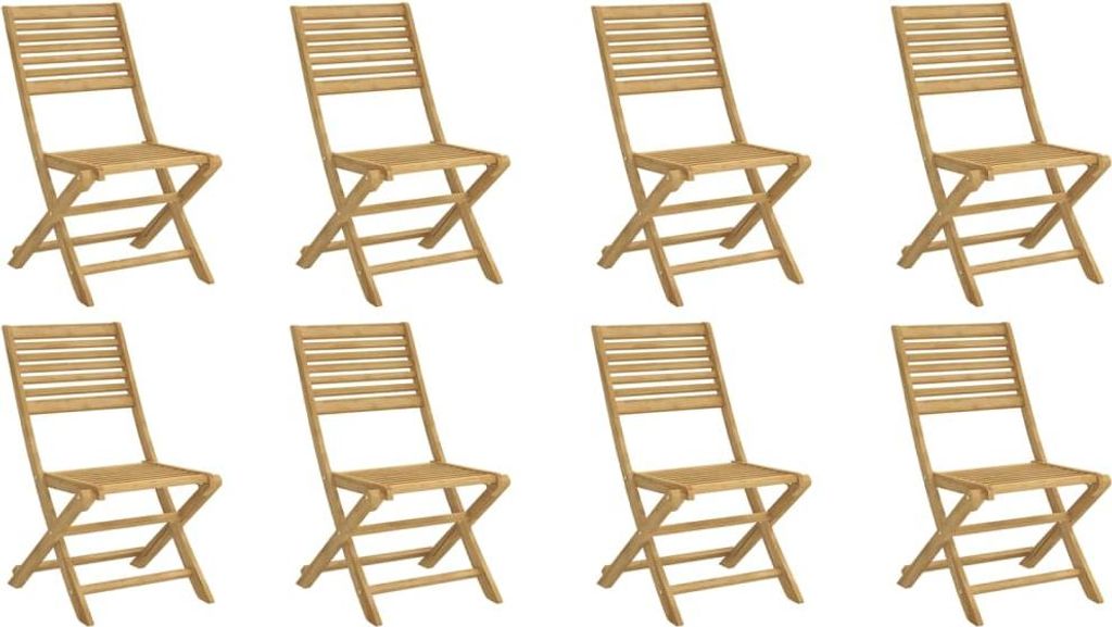 vidaXL Gartenstühle 8 Stk. Klappbar 48,5x61,5x87 cm Massivholz Akazie