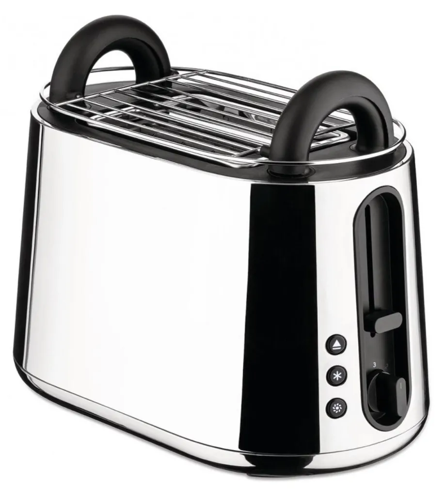 Grille-pain Alessi Toru NE03 B avec Fentes Larges et Finition Noir Mat