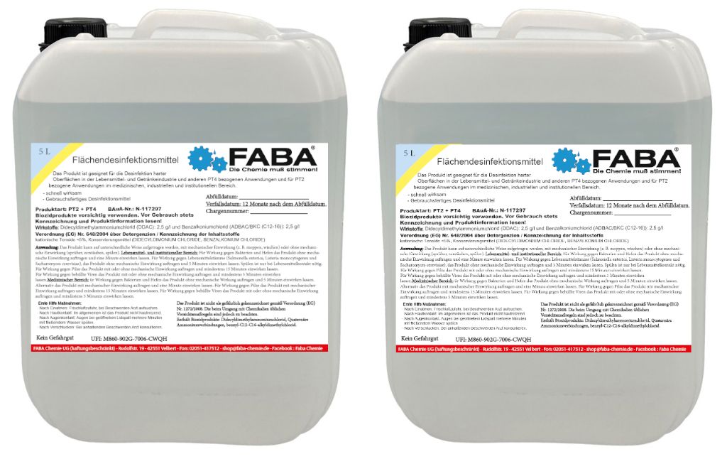 FABA Flächendesinfektionsmittel 2 x 5 L Produktbild 