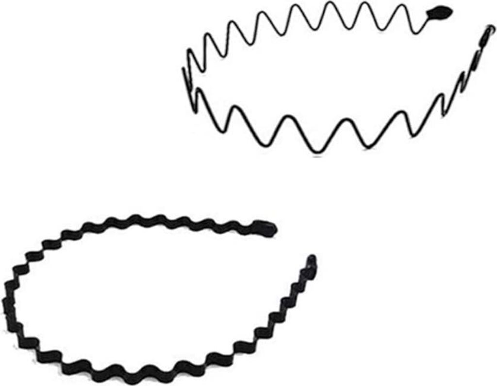 2 Stš¹ck Metall Haarband, Welle Metall Stirnband, Unisex Rutschfestes Elastisches Stirnband, fš¹r Outdoor, Sports Yoga, Make-up