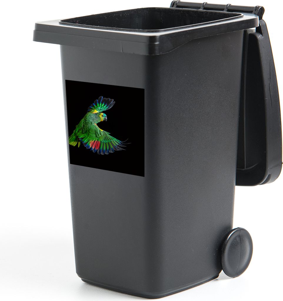 MuchoWow Mülltonnenaufkleber Nahaufnahme bunter Papagei 40x40 cm - Abfall-Aufkleber - Container - für Abfallcontainer