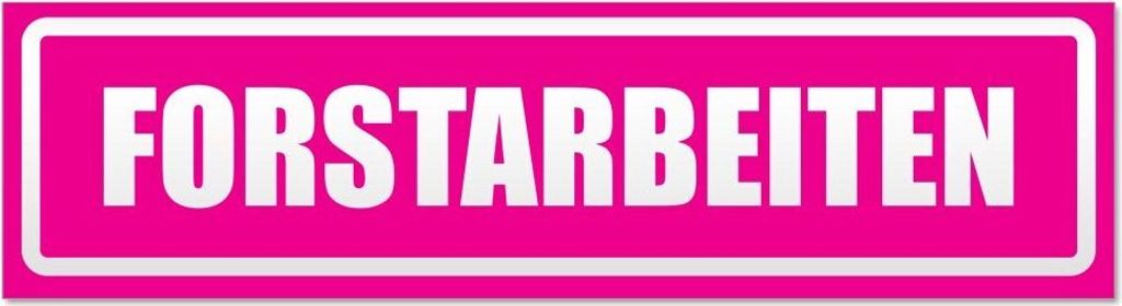 Kiwistar - Autoaufkleber - Pink - 60 x 16 cm - Forstarbeiten invertiert - Hinweis Aufkleber Sticker für Auto, Kfz, Fahrrad, PKW, LKW