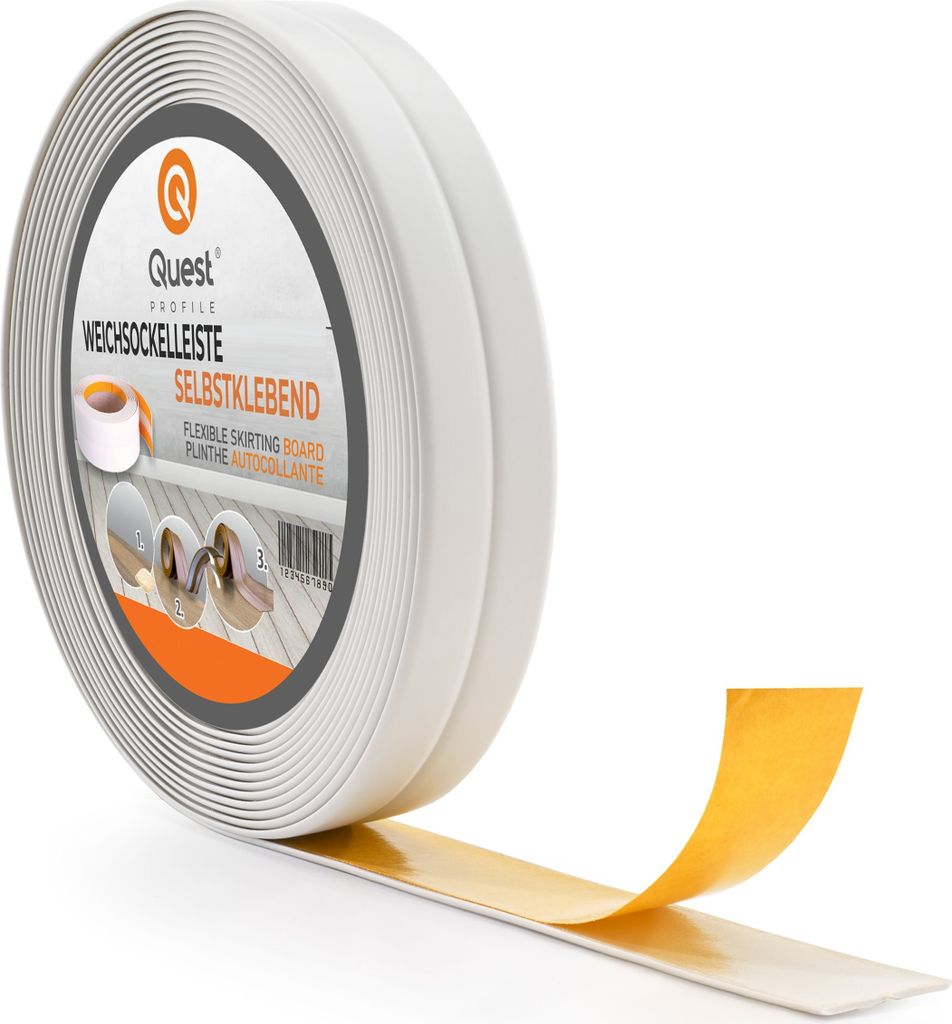 QUEST Weichsockelleiste Selbstklebend 10x10mm, 5m, Produktbild 