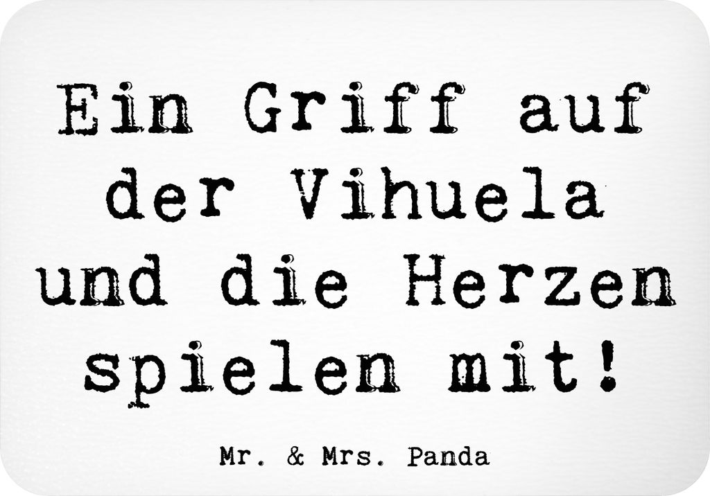 Mr. & Mrs. Panda Kühlschrankmagnet Spruch Vihuela Herzklang - Weiß - Geschenk, Renaissance, Notizhalter, Saiteninstrument, whiteboardmagnet, Musi...