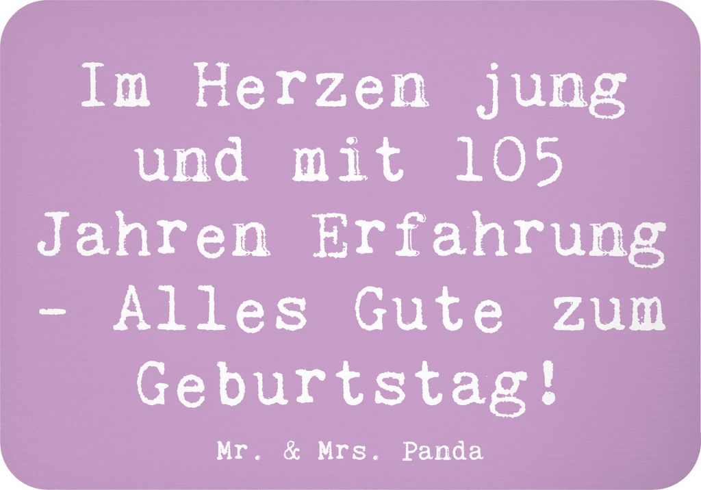 Mr. & Mrs. Panda magnet Spruch 105. Geburtstag - Lavendeltraum - Geschenk, whiteboardmagnet, Geburtstagsgeschenk, Alter, zettelhalter, Happy Birthd...