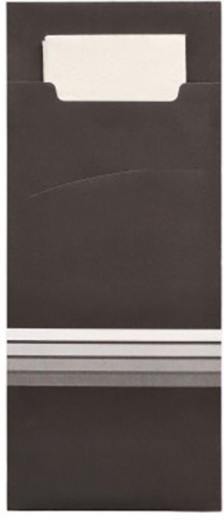 Bestecktaschen 20 cm x 8,5 cm schwarz/weiss "Stripes" inkl. Produktbild 