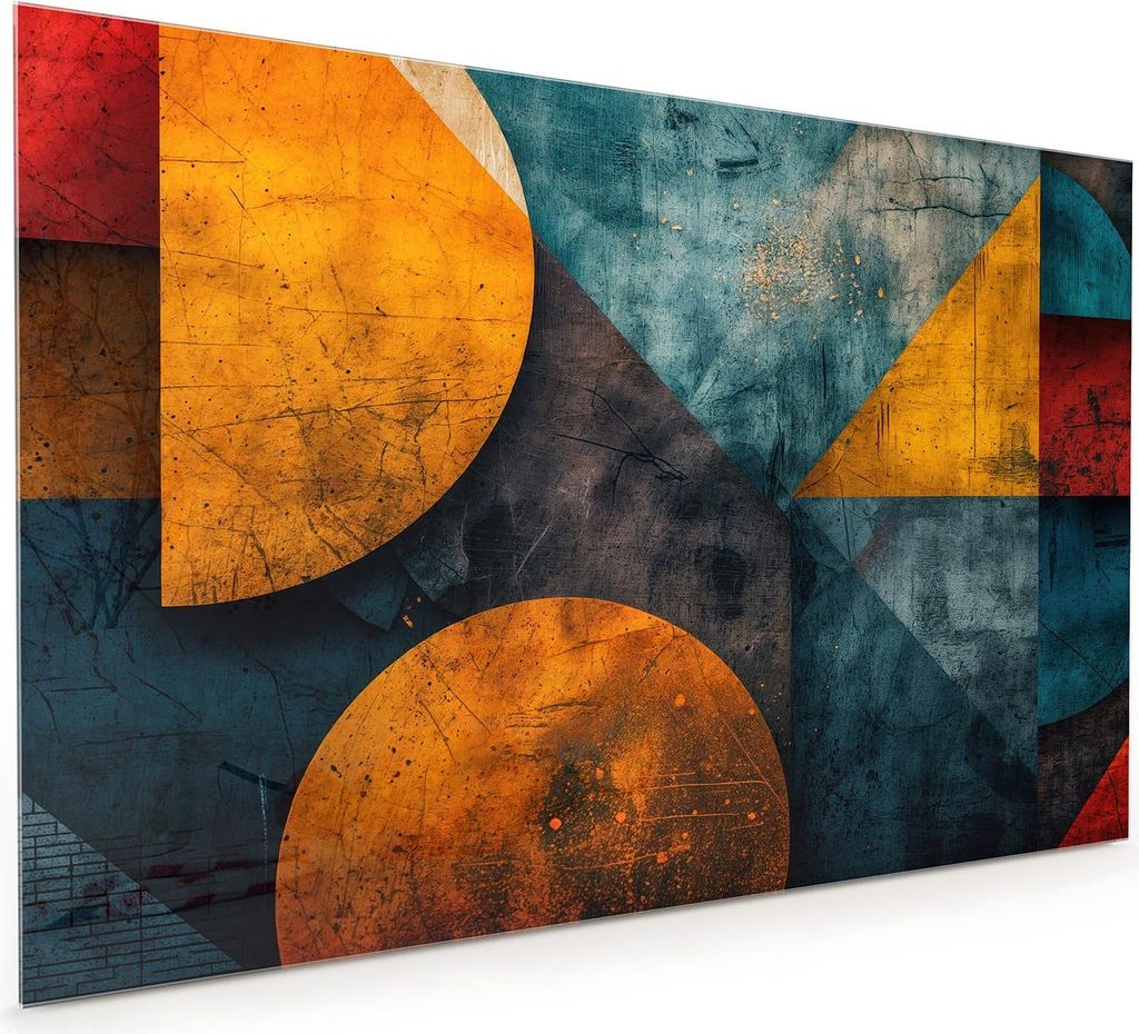 Küchenrückwand Spritzschutz Glas mit Motiv Geometrische Kunst 40 x 40 cm