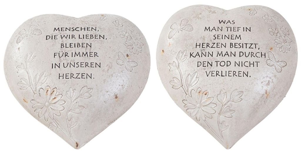 Spruchstein Herz 18x16cm Grabschmuck Gedenkstein Grabdeko Produktbild 