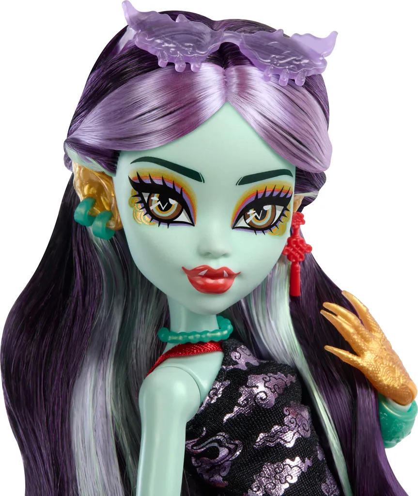 Mannequin Monster High Jinafire Long - Jouet de Mode avec Accessoires
