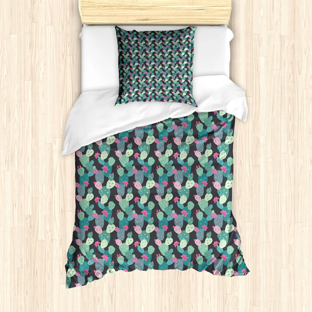 Set Copripiumino Cactus Singolo ABAKUHAUS 135x200 Anallergico