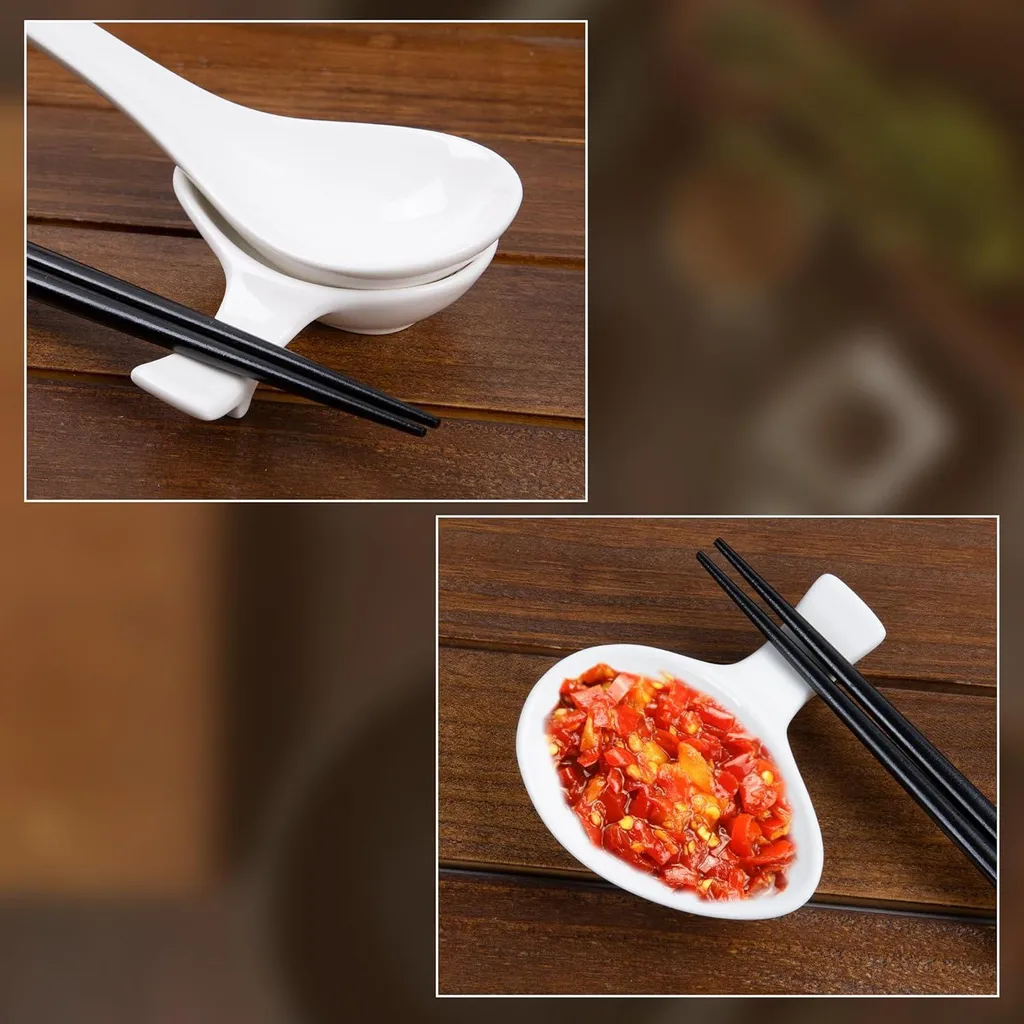 Set de Bol Ramen en Porcelaine avec Cuillères et Baguettes - 12 Pièces
