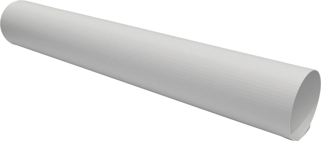 Optimairo N26002 Rundrohr Lüftungsrohr Ventilationsrohr, geräuscharm energieeffizient, Kunststoff weiß 1000 mm