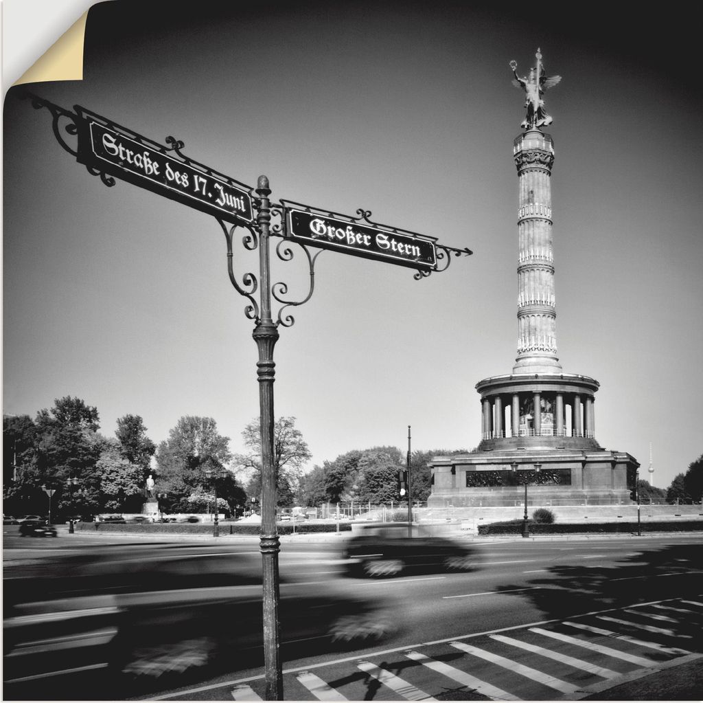 ARTland Wandbild, selbstklebend Berlin Siegessäule III Größe: 70x70 cm
