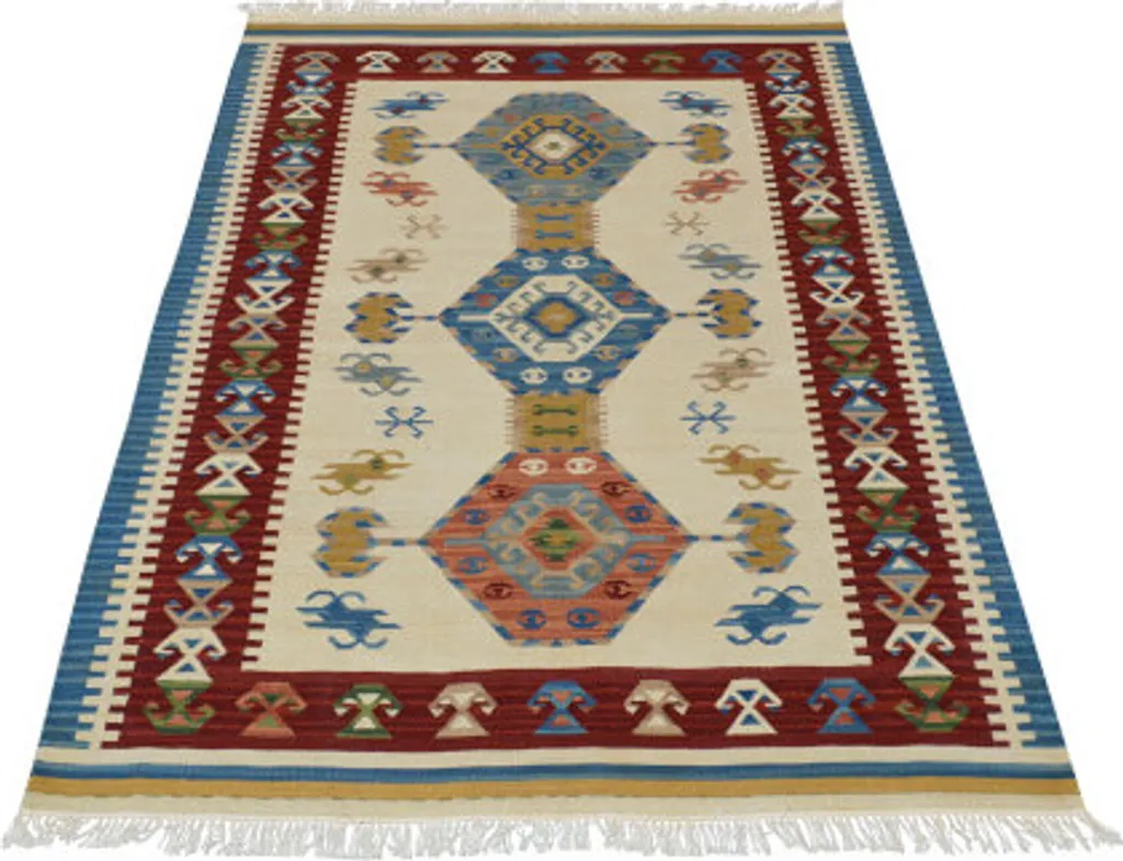 Tapis Déco Kelim Crème 75x125 cm - Parfait pour Chambre ou Entrée Chic - 3