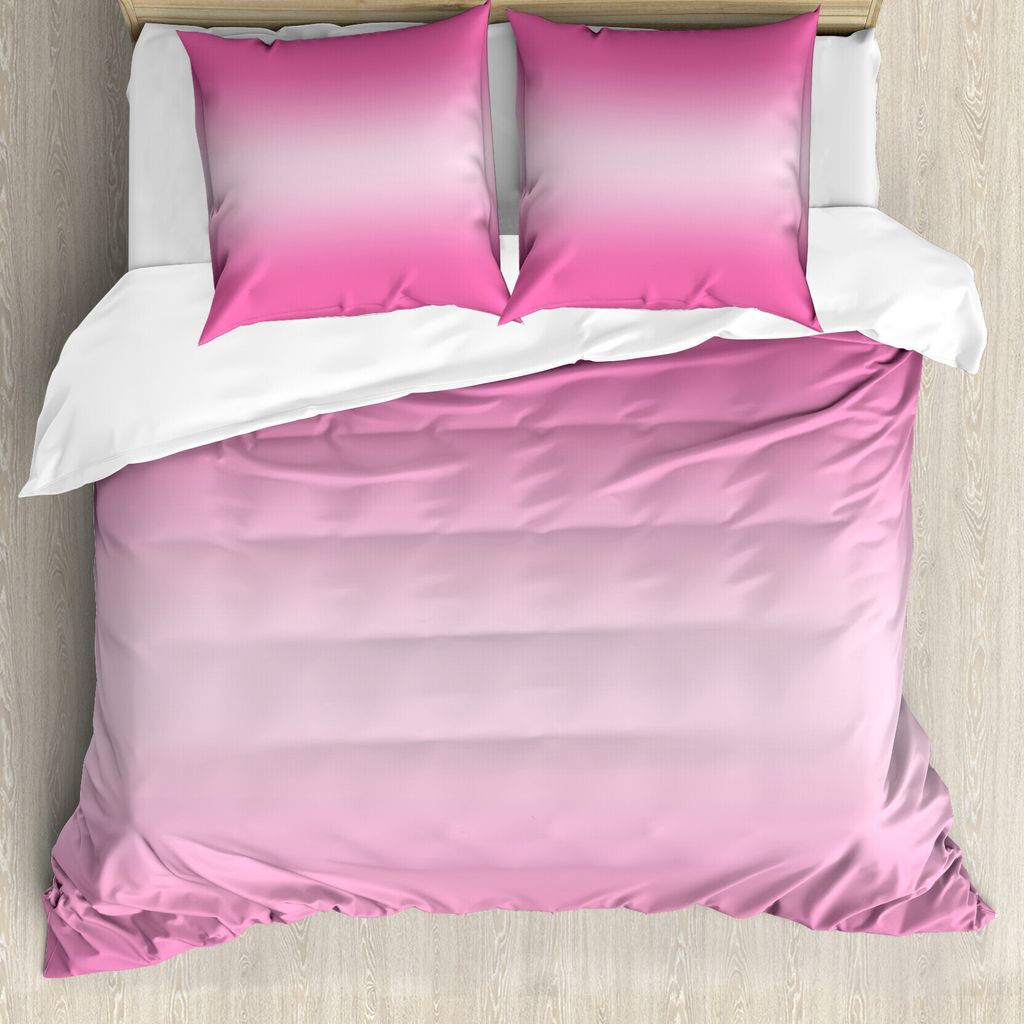 ABAKUHAUS Ombre Bettbezug, Süßigkeit Inspired Art, Milbensicher Allergiker geeignet mit Kissenbezügen, 155 cm x 220 cm - 80 x 80 cm, Rosa