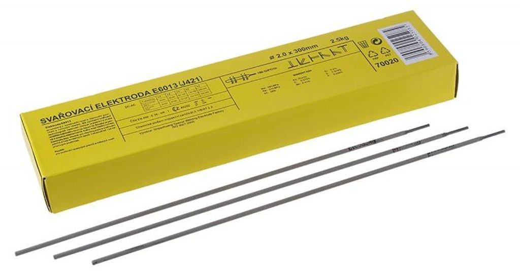 Rutil elektroden, 2.0x300mm, 2.5 kg, E6013, artikelnummer Productafbeelding 