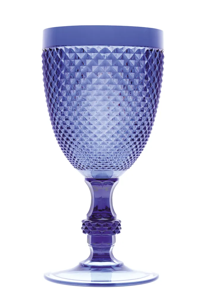 Set 6 Bicchieri Calici Blu Diamond Excelsa 18cm Plastica per Eventi - 2
