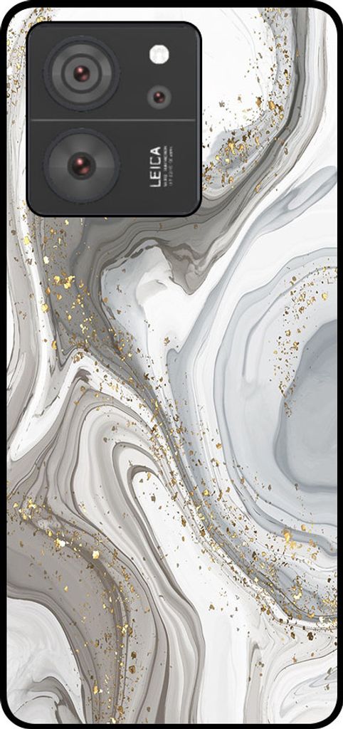 Smartphonica Telefon Fall geeignet für Xiaomi 13T / 13T Pro mit Marmor-Druck - TPU zurück Abdeckung Fall Marmor-Design - Silber