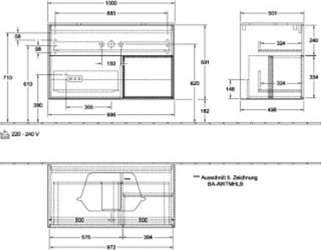 Villeroy & Boch F372HJPD Waschbeckenunterschrank Finion F37