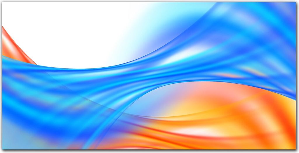 Coloray - Bild aus Glas - Glasbilder - 100 x 50 cm - Wanddekoration Küche Glasblock mit Bild Dekoration Wohnzimmer Gehärtetes Glas - Wellen