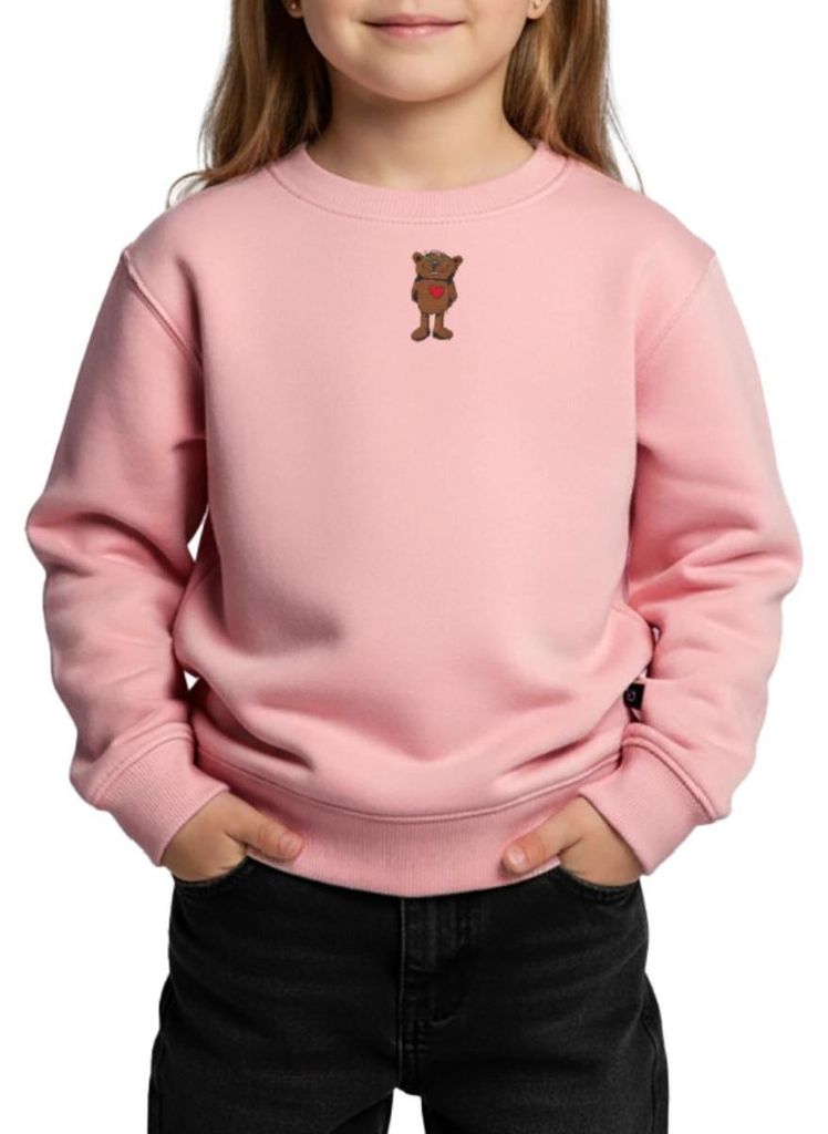 Spreadshirt Janosch Kleiner Bär Stick Kinder Premium Pullover, 146/152 (10 Jahre), Rosa