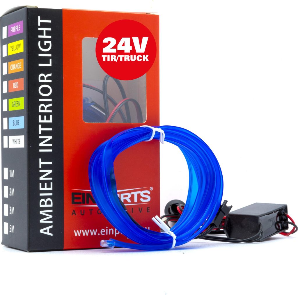 LED Auto Lichtleiter Umgebungslicht 24V Blau 2 Meter