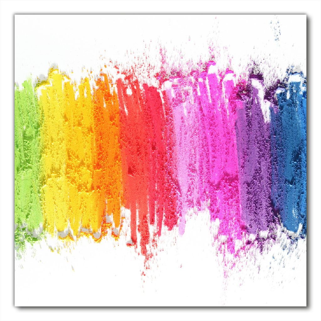 Wallario selbstklebende Möbelfolie/ Tischdecke für Innen und Außen, Größe: 70 x 70 cm - Regenbogenstreifen auf weißem Hintergrund - Bunter An...