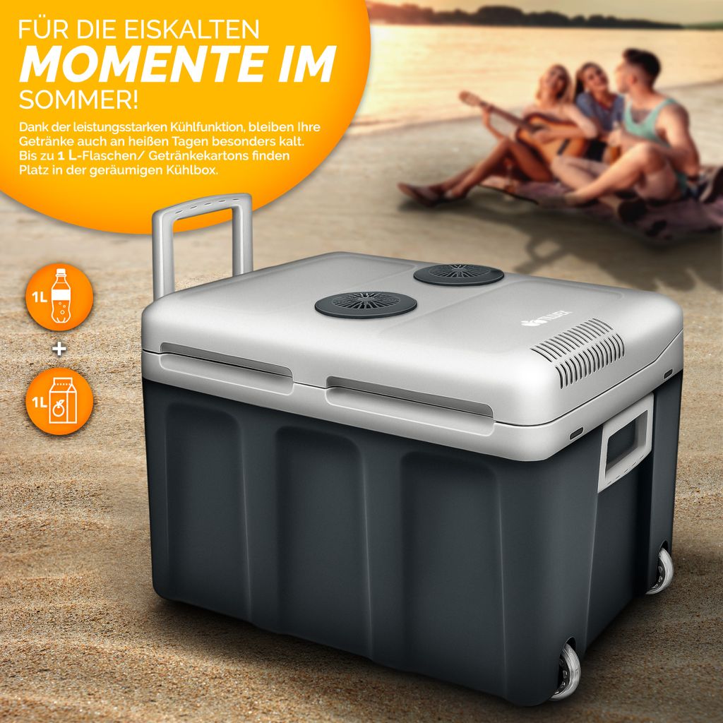 tillvex Kühlbox elektrisch 40L Grau mit Rollen | Produktbild 6
