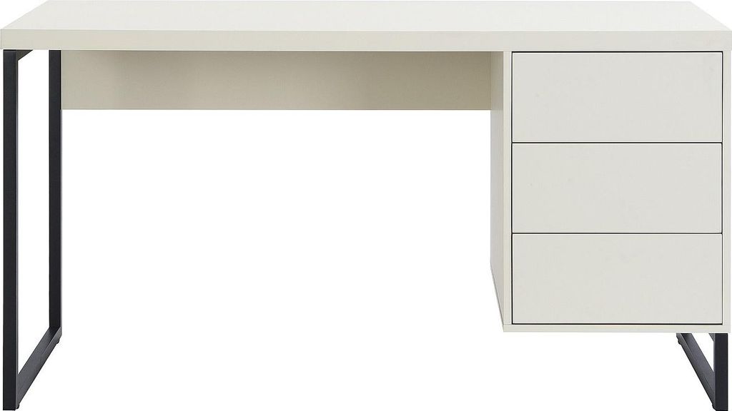 Schreibtisch mit 3 Schubladen - MDF und Metall - Beige und Schwarz - TIMFIA by Pascal Morabito