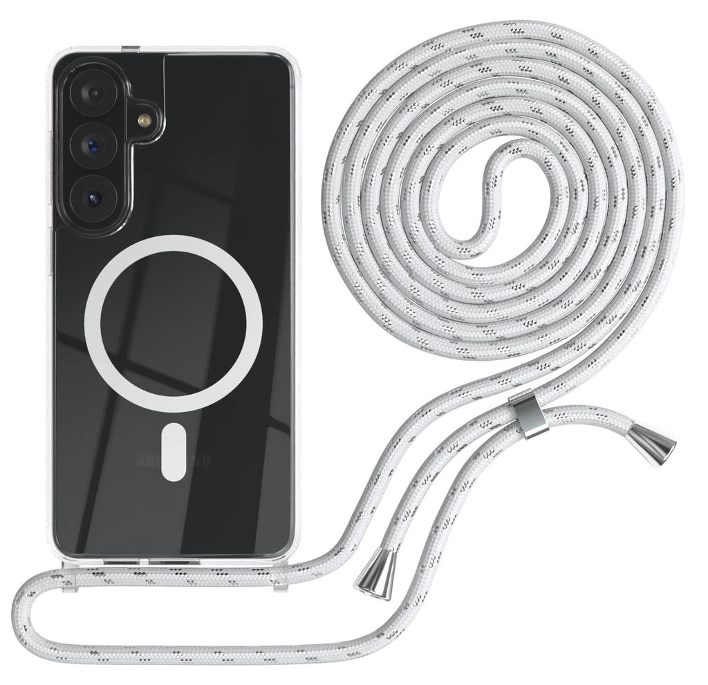 EAZY CASE - Handykette kompatibel mit Samsung Galaxy S26 Plus, Kette zum Umhängen, Handyhülle stoßfest, Silikonhülle mit Band, Transparente Hü...