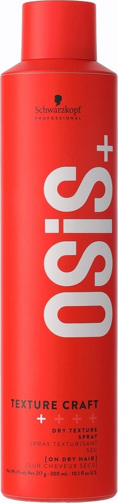A red spray bottle of Schwarzkopf Professional Osis+ Texture Craft.