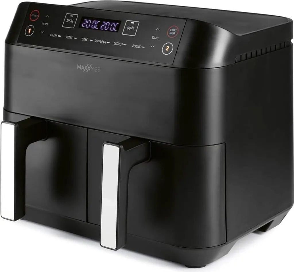 MAXXMEE Friteuse à air chaud Double 2x3,8l avec 6 programmes prédéfinis