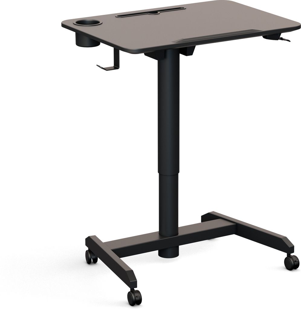 Worktrainer - FlipDesk Schreibtisch - Druckfeder Bedienung - Höhe 68.6 - 107.2 cm - Breite 50 x 70 cm - Mobile Höhenverstellbarer Arbeitstisch - ...