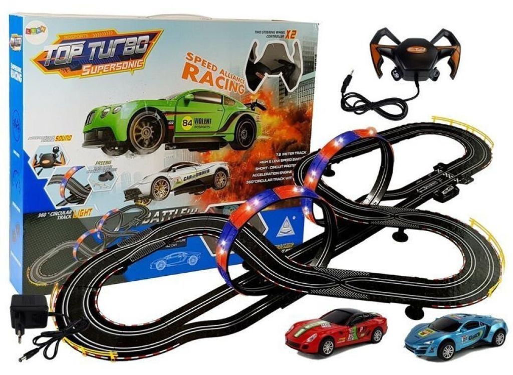 Piste de course 1:43 2 voitures Top Turbo Lights 7,6 m Image du produit 
