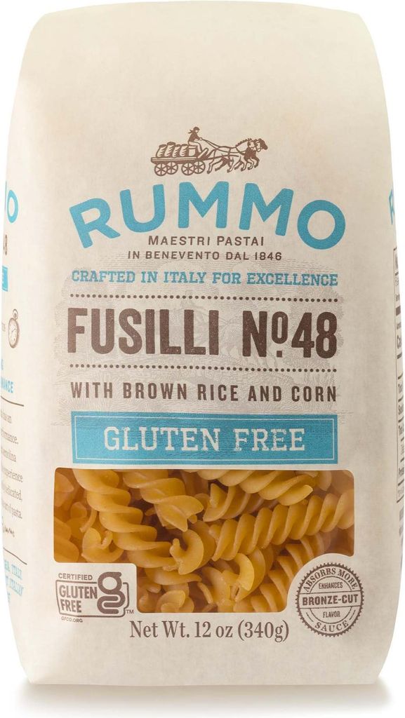 Rummo Fusilli Glutenfreie Pasta 340 ml (2 Stück) – hergestellt mit Reis und Mais, absorbiert Saucen