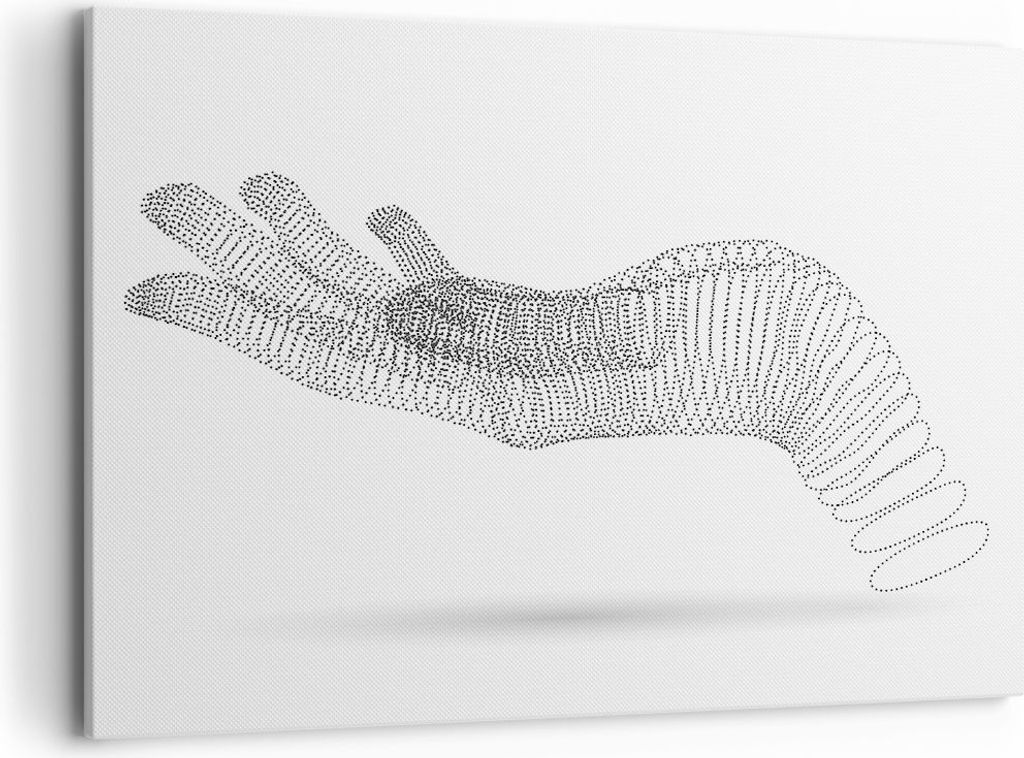 Bild auf Leinwand - Leinwandbild - Einteilig - Hand Grafik weiß - 100x70cm - Wand Bild - Wanddeko - Wandbilder - Leinwanddruck - Bilder - Wanddeko...