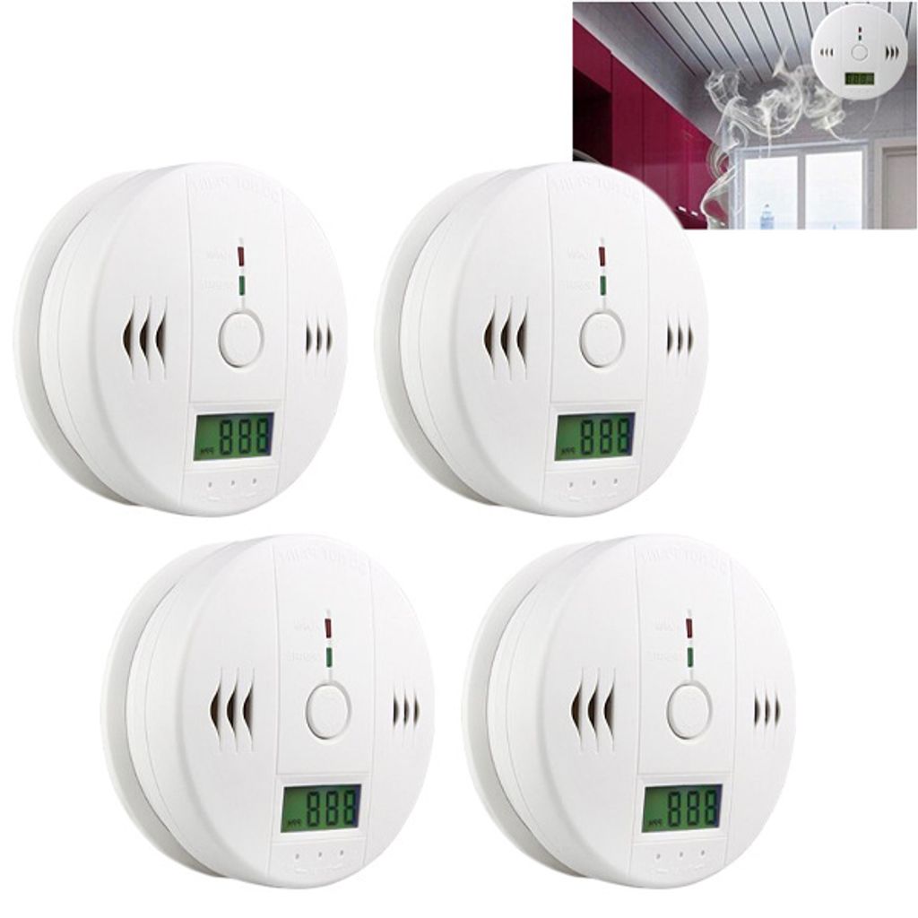 CO Melder 4 stück Feuermelder Kohlenmonoxid einfache installation Feuermelder CO Kohlenmonoxid CO Melder
