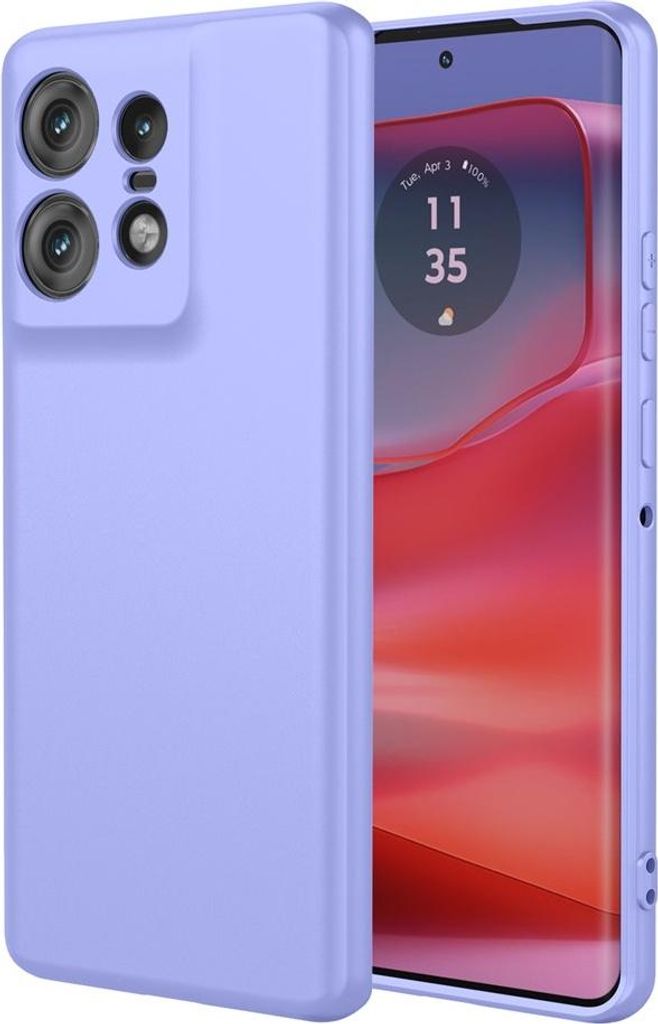 Hülle für Motorola Edge 50 Pro - Phonesta Soft Silk Silikon Back Cover - Lila