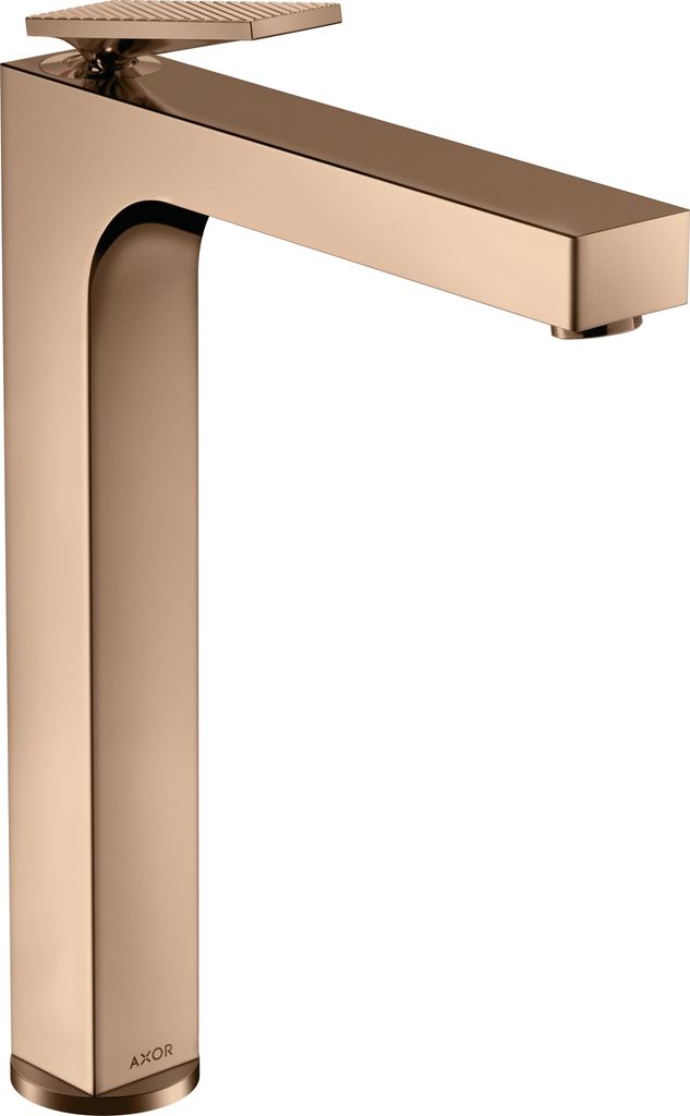 hansgrohe AXOR Citterio Einhebel-Waschtischmischer, Ablaufgarnitur unverschließbar, Rautenschliff, Ausladung 200mm, ComfortZone280, 39151300