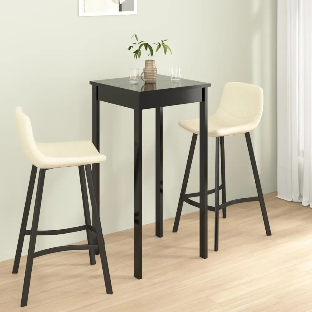 The Living Store Tavolo da bar in MDF nero 55x55x107 cm