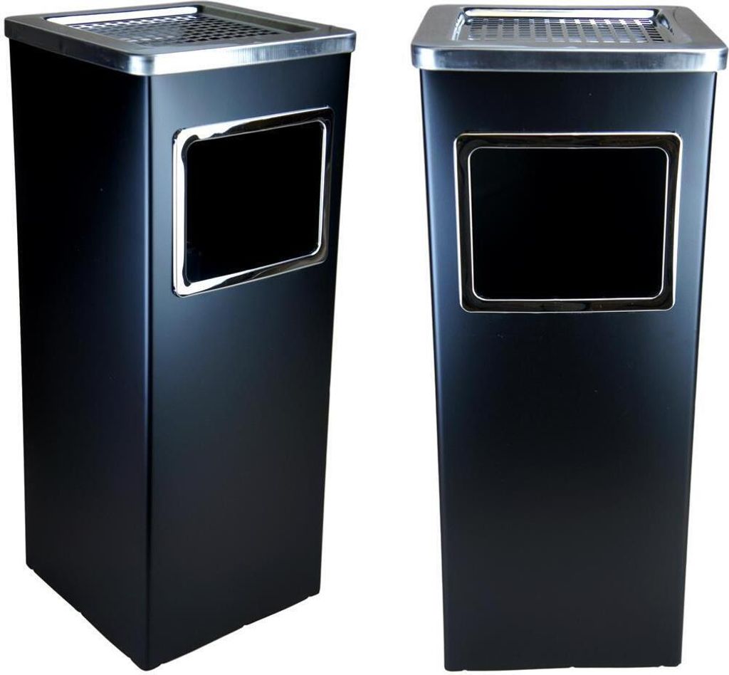 2x BAYLI Standaschenbecher mit Inneneimer | 61,5 x 23 x 23 cm Standascher mit Abfalleimer für draußen und drinnen | Mülleimer für Außenbereich...