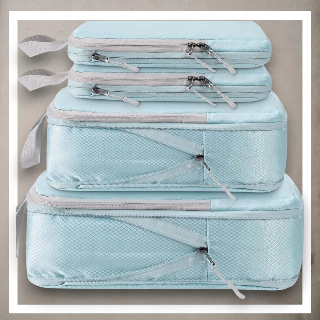 Organizer Valigia per Famiglie - Set 3 Cubi Compressione Anti-Macchia - 4
