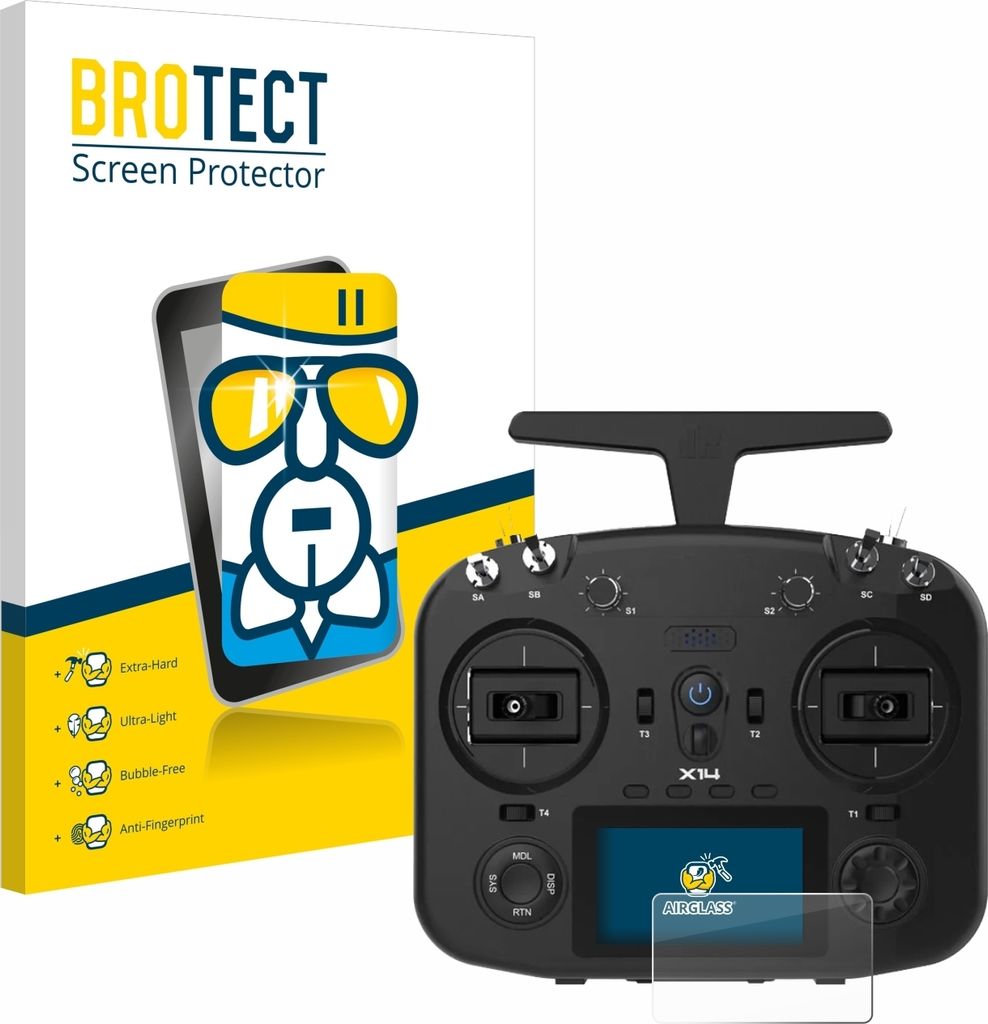 BROTECT Schutzglas für FrSky TWIN X14 Schutzfolie Panzer Folie Glas Display Schutz klar