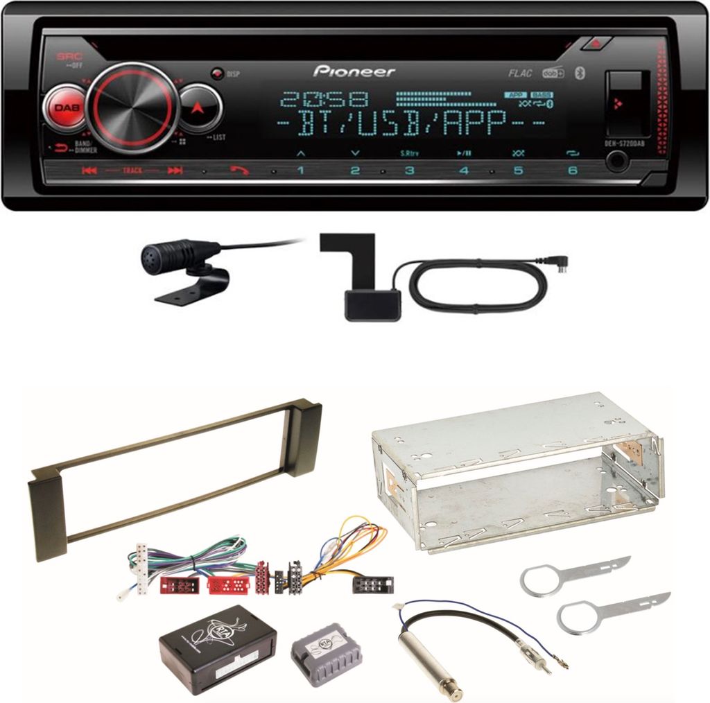 Pioneer DEH-S720DAB Bluetooth FLAC Digitalradio Einbauset für Audi A3 8L A6 4B