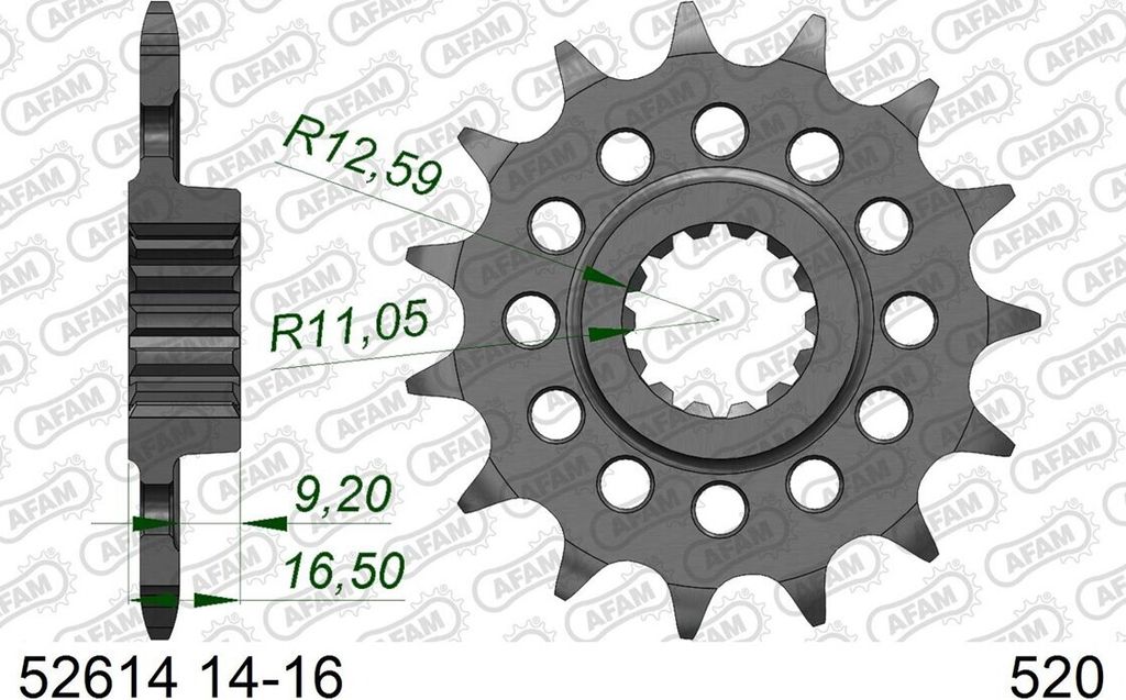 AFAM Standard Stahlritzel vorne 52614 - 520