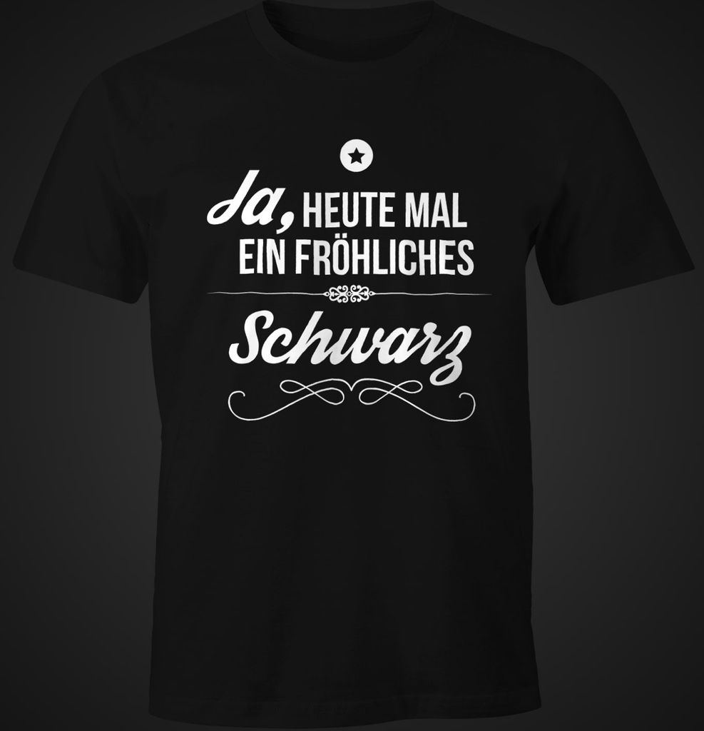 MoonWorks Turnbeutel 'Ja Heute Mal Ein Fröhliches Schwarz' - Baumwoll-Gymbag Mit Spruch, 37x46 Cm