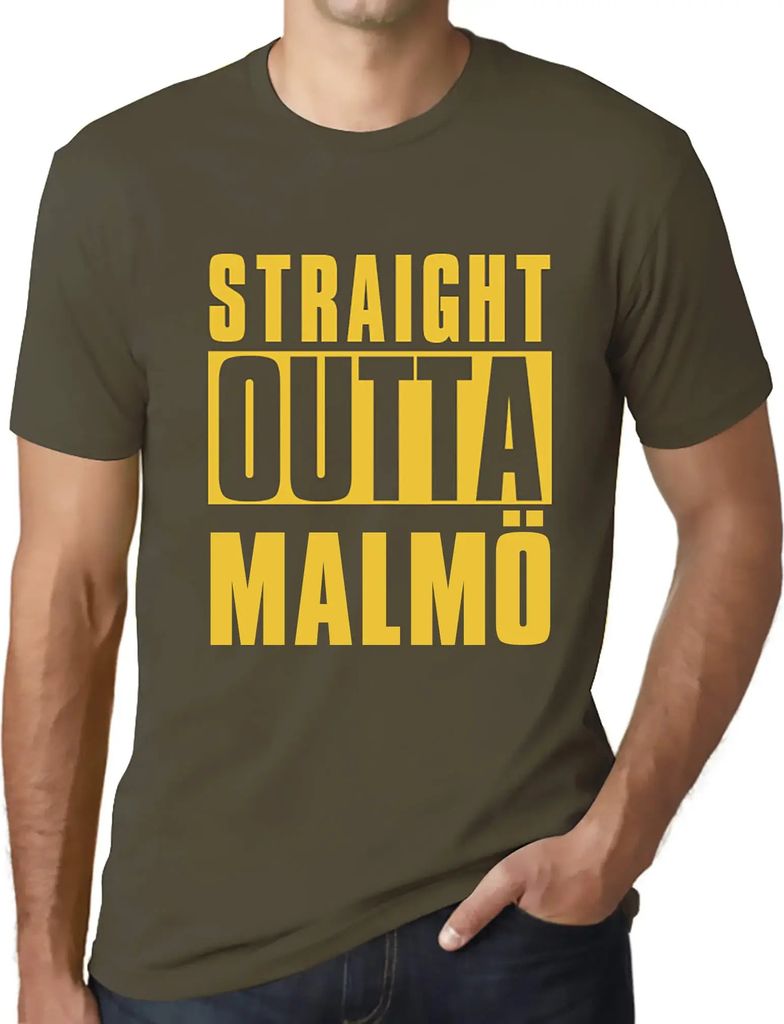 Herren Grafik T-Shirt Direkt aus Malmö – Straight Outta Malmö – Öko-Verantwortlich Vintage Jahrgang Kurzarm Lustige Druck Geburtstag Geschen...
