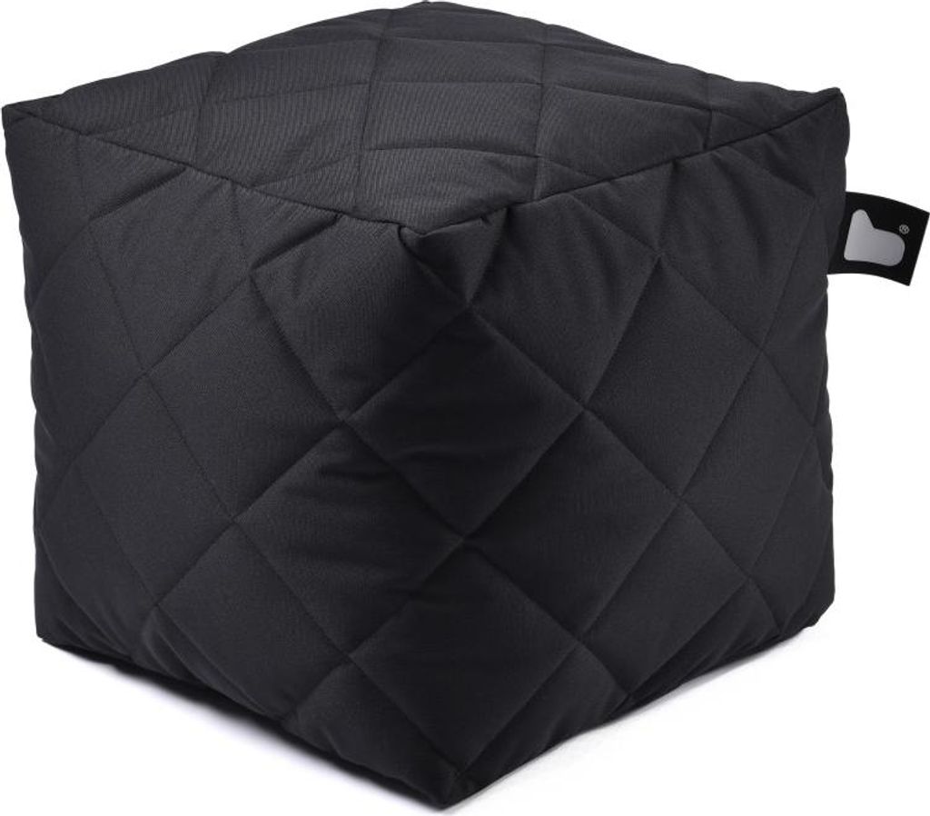Extreme Lounging - b-box gesteppt - quadratischer Hocker - innen und außen - UV- und wasserbeständig - 40x40cm - Schwarz