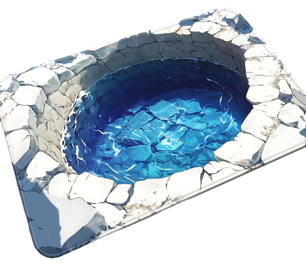 3D-Fußmatte mit optischer Täuschung, realistische Lochmatte für Wohnzimmer und Eingangsbereich, rutschfest, weich, haustierfreundlich, interakti...