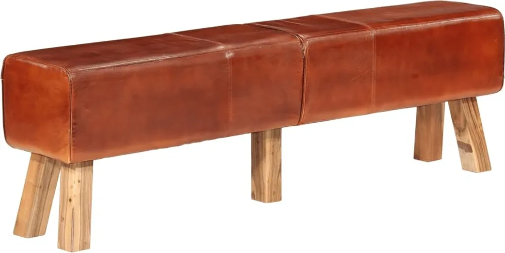 Banc de salle à manger 160 cm Turnbock en cuir brun - Design élégant